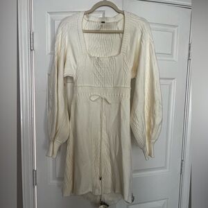 Gorgeous Free People Soft Cream Cut out Back Sweater Dress